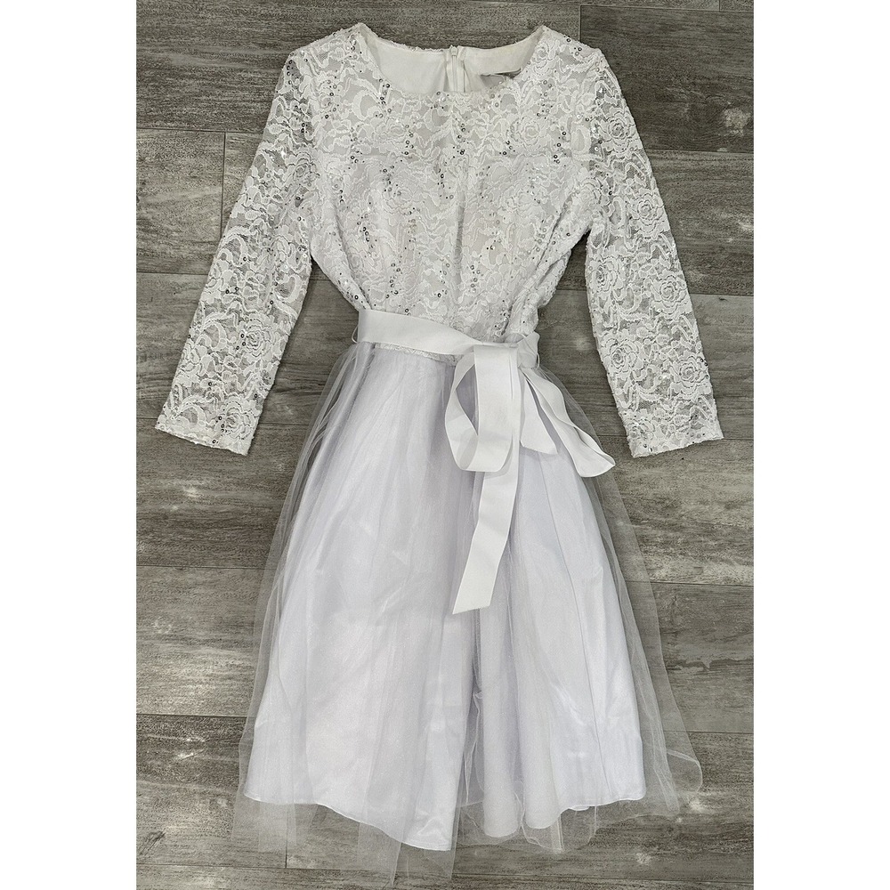 Fiesta Fashion Girls Fancy White Lace Dress Size XL First Communion Wedding